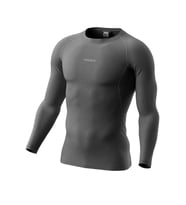 Ghassy Co. Erkek Pro Compression Nem Emici Atletik Performans Uzun Kollu Reglan Kol Spor Tişört (Füme)