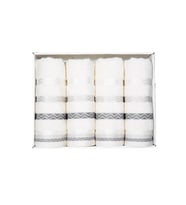 Vos Versa Bursa Varak Serisi 50x90cm %100 Pamuk 4lü Yüz Havlusu Beyaz VVHM0026
