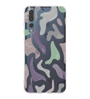 Huawei P20 Pro Uyumlu Kapak Abstrackt Tasarımlı Şeffaf Silikon Kılıf