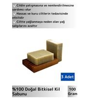 Özel Üretim %100 Doğal Nemlendirici Cilt Sorunları İçin Yüz Cilt Saç Vücut Bitkisel Kil Sabunu 3 Adt