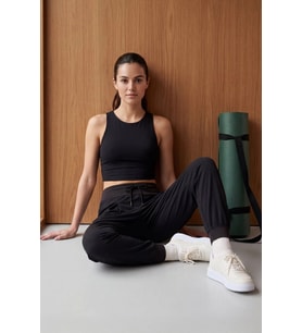 Tommy Life Standart Kalıp Kadın Cepli Yoga Pantolon Siyah 94677