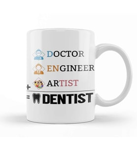 Doctor Engineer Artist Dentist 34 Kupa Bardak Porselen