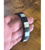 SEDEF KAPLAMA BAMBU KADIN OTANTİK BİLEZİK ÇAP 7 CM