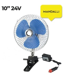 Sentinel Oto Vantilatör 24V 10 İnch Mandallı Çakmak Girişli