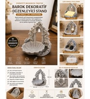 Barok Dekoratif Masa Düzenleyici Takılık • Not Kağıtlığı • Anahtarlık • Kartvizitlik