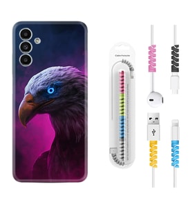 Samsung A23 A31 A32 A50 A51 A52 A53 A70 Kılıf Kablo Koruma Spiral Silikon Kartal 1622