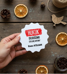 Kişiye Özel Avukata Hediye Bardak Altlığı Avukatlar Günü Hediyesi (Bej)