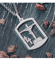 925 Ayar Gümüş İsa Heykeli Jesus Hac Cross Kolye