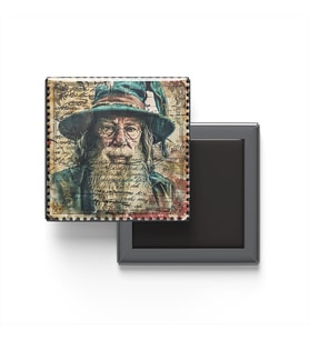 Dumbledore - Baskılı Buzdolap Magneti Kare - 9x9 cm