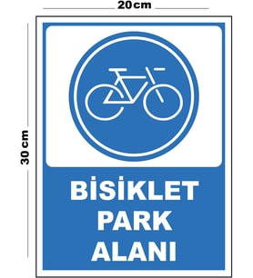 Metal Bisiklet Park Yeri 20cm x 30cm A4 Büyüklüğünde Uyarı Levhası Yönlendirme Tabelası
