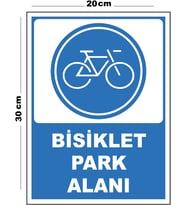 Metal Bisiklet Park Yeri 20cm x 30cm A4 Büyüklüğünde Uyarı Levhası Yönlendirme Tabelası