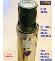 6 NR 42-07 12.5 HP Motora Paslanmaz Çelik Gövdeli Norly Fanlı KUM Savaşcısı 6" Dalgıç Pompa Kademesi