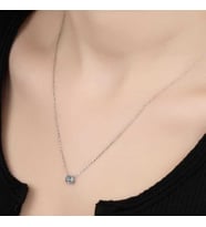 Swarovski Taşlı Gümüş Tektaş Bayan Kolye
