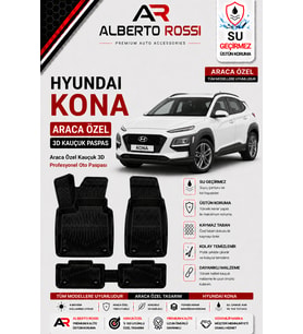 HYUNDAI KONA BENZİN/DİZEL 2023 - 2026 Araca Özel Kauçuk 3D Profesyonel Oto Paspası