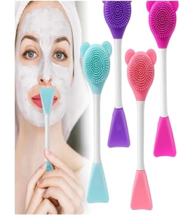 Lexroo 3 In 1 Ayıcık Silikon Maske Sürme Peeling Ve Temizleme Firçası Silikon Maske Spatulası