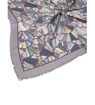 Ebruli Kışlık Desenli Eşarp 95x95 cm (Lila)