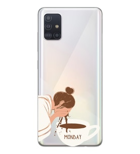 Samsung Galaxy A71 Uyumlu Kahve Tasarımlı Şeffaf Telefon Kılıfı