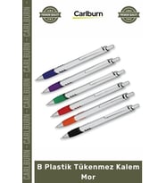 Özel Üretim Logolu Promosyon Kaliteli Kurumsal Ofis Malzemesi Şık B Plastik Tükenmez Kalem Mor