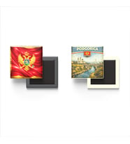 Buzdolap Magnetleri - Karadağ Bayrağı ve Podgorica Retro Tema - 2'li Set Magneti