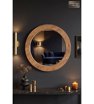 Antik Ahşap Oval Dekoratif Ayna Dresuar Boy Koridor Konsol Aynası Banyo Oda Lavabo Wc Mutfak Makyaj Aynası Yn-116