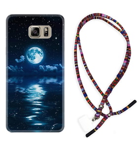 Samsung S7 Edge S20 Fe Plus Ultra S21 S22 Kılıf Boyun Asklı Rasta Silikon Night Moon 1133
