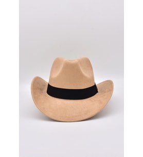Erkek Nubuk Western Şapka - Bej