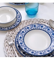 Güral Porselen Yonca 24 Parça Yemek Takımı Koyu Mavi 4832