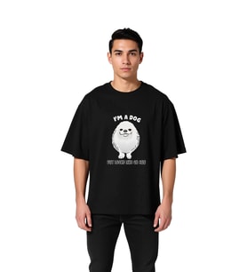 Erkek Oversize Grafik Baskılı Tişört Komik Köpek Yumurta Tasarımı Retro Stil Günlük Rahat Modern
