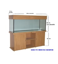 Kanki Pet 150 cm MDF Mobilyalı Akvaryum 150x50x60 Cm(Raflı)
