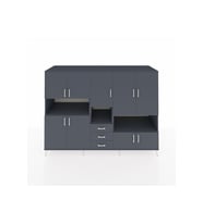 Kronos Dolap 13 Raflı 3 Çekmeceli 9 Kapaklı 220x59x163 Antrasit-Antrasit