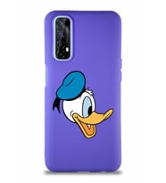 Realme 7 Soft Premier Kapak Donald Duck-F Tasarımlı Silikon Kılıf - Mor (Şeffaf)