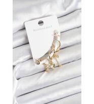 Pirinç Gold Renk Set Küpe 5886