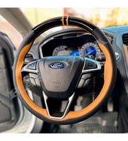 Ford Edge Mk2 Dikme Direksiyon Kılıfı Parlak Siyah Taba Detaylı Taba Çift Yüzük ve Dikiş 2015-2021