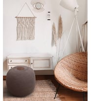 Koza Home Fluffy Örgü Puf Kahverengi 8006