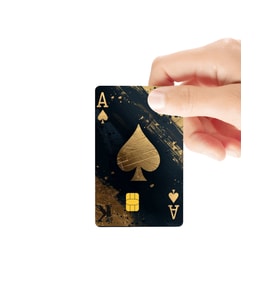 İskambil Maça Ası (Ace of Spades) Dağınık Boyalı Parlak Kredi/Banka Kart Kaplama Sticker