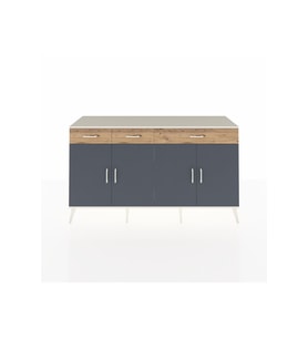 Kronos Konsol 4 Raflı 3 Çekmeceli 4 Kapaklı 176x59x99 Aytaşı-Antrasit/Çam