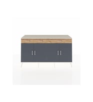 Kronos Konsol 4 Raflı 3 Çekmeceli 4 Kapaklı 176x59x99 Aytaşı-Antrasit/Çam