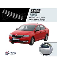 Skoda Rapid Krom Cam Çıtası 2012 üzeri 6 Parça Paslanmaz Çelik (Sedan)