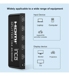 Inca IHSK-460 Hdmı Splitter 1 İn 4Out 4K@60Hz Switch