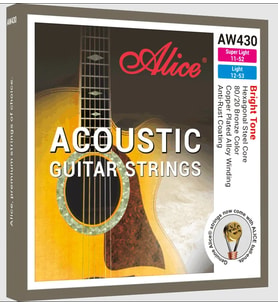 Alice AW430-SL Akustik Gitar Teli (11-52 80/20 Bronze)  %80 Bakır %20 Çinko Alaşımı Kristal Parlaklığında Ses ve Derin Bas Tepkisi