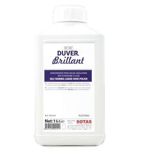 Duver Brillant 1 Kg Kendinden Parlaklık Sağlayan Natural Renk Sıvı Ayakkabı Cilası (Renksiz)
