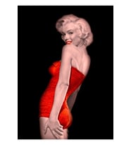 Marılyn Monroe: Kırmızı Mayo Içinde Tablo Ahşap Poster Dekoratif Yazdır