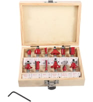 Yg8 Sert Metal Freze Ayarlı 12 Adet/Set Freze Ucu Ayarlanabilir 8 mm Şaft Değirmeni Ahşap İşleme Kesme Aleti