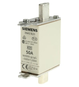 Siemens 3NA3820 1x 50A Boy 000 NH Bıçaklı Sigorta Buşonu