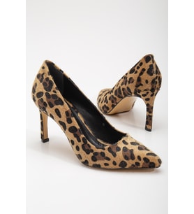 Leopar Desen Düz Model Kadın İnce Topuklu Stiletto