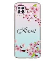 Huawei Cerry Rose Tasarımlı Şeffaf Telefon Kılıfı