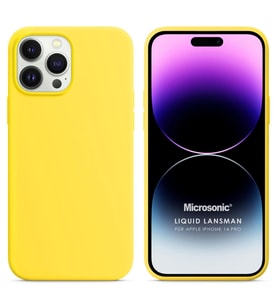 Microsonic Apple iPhone 14 Pro Kılıf Liquid Lansman Silikon Sarı