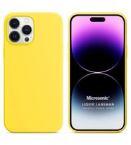 Microsonic Apple iPhone 14 Pro Kılıf Liquid Lansman Silikon Sarı