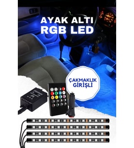 Çakmaklık Girişli RGB Ayak Altı Led Sese Duyarlı Led Müziğe Duyarlı 12 Led