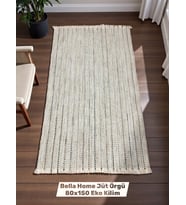 Bella Home Jüt Örgü 80x150 Eko Kilim - Yıkanabilir - Paspas - Koridor kilim -  Hediyelik Çeyizlik (Çok Renkli)
